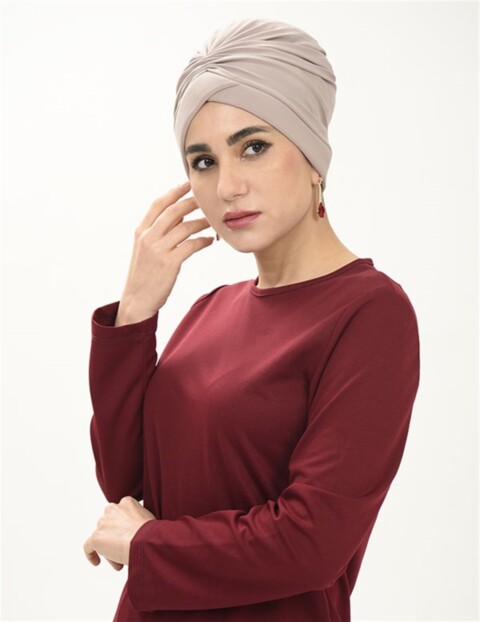 Couleur de pierre d'os de motif croisé - Hijab