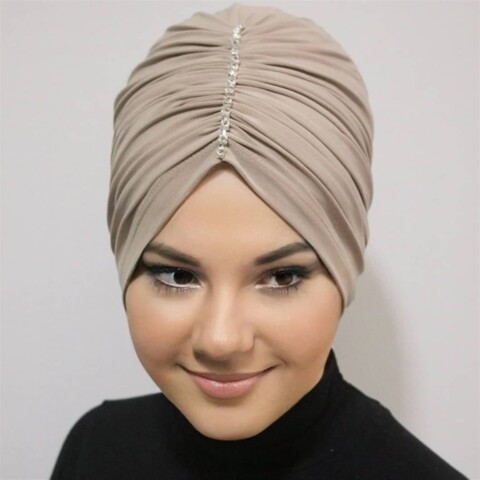 Shirred Stone Bonnet-Stone Color - 100285741 - Hijab