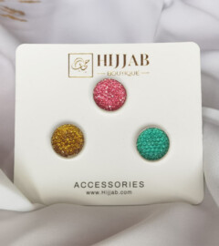 3 Pcs ( 3 pair ) Islam Women Scarves Magnetic Brooch Pin 100298866 - Hijab