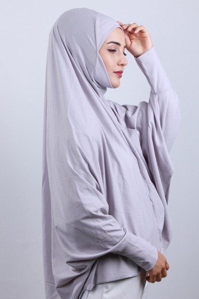 5XL Veiled Hijab Gray