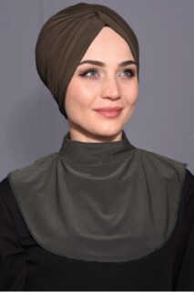 مشبك طوق حجاب أخضر كاكي - Hijab