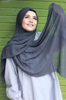 Châle Mousseline Unie Fumé - Hijab