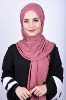 Châle 3 Rayures Coton Peigné Rose Séchée - Hijab