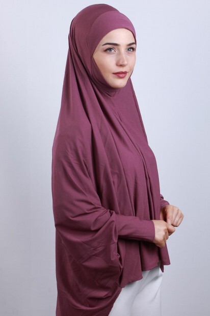 5XL Veiled Hijab Dark Rose