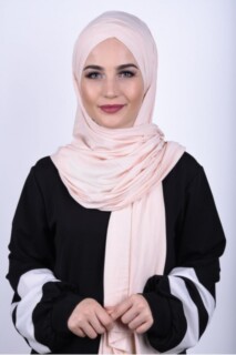 Combed Cotton 3-Striped Shawl Light Salmon - 100285199 - Hijab