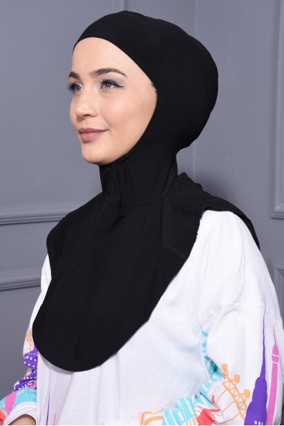 Neck Collar Hijab Black