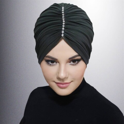 Shirred Stone Bonnet-Khaki - 100285745 - Hijab
