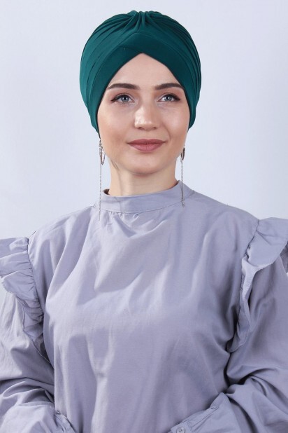 بونيه نيفرولو على الوجهين الزمرد الأخضر - Hijab