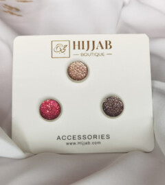 3 قطع (3 أزواج) دبوس بروش مغناطيسي إسلامي للنساء - Hijab