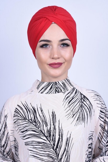 الشال   الخارجي باللون الأحمر - Hijab