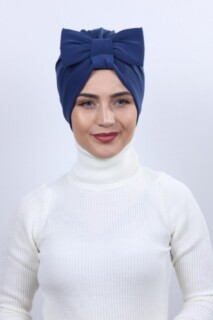 Double-Sided Bone Indigo with Bow - 100285285 - Hijab