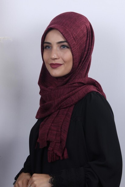 Knitwear Practical Hijab Shawl Claret Red