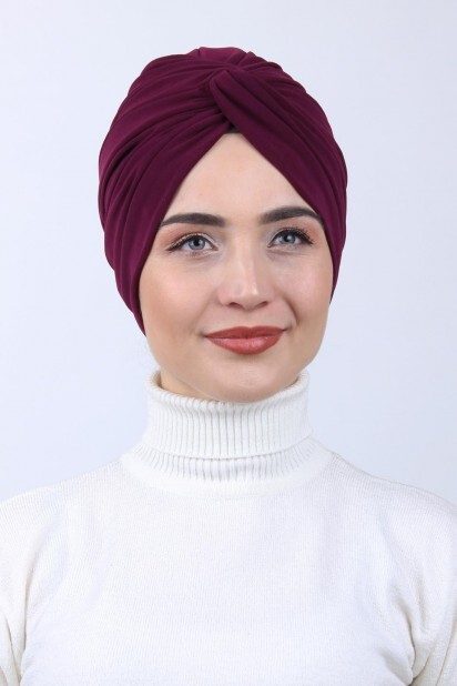Knot Bonnet Plum - 100285318 - Hijab