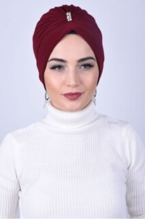 Pierre du Milieu Bijou Os Rouge Bordeaux - Hijab