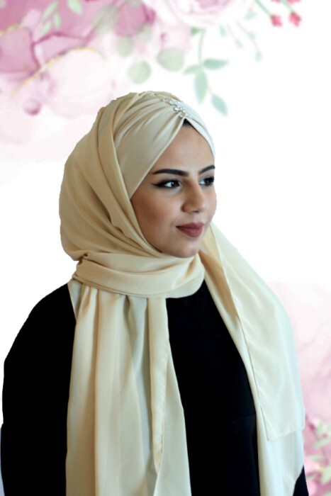 Crème - Code : 62-16 - Hijab