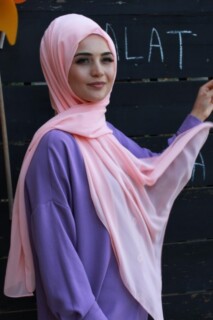 شال شيفون سادة سلمون - Hijab