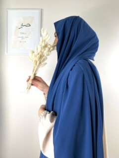 Shawl - Maxi Soie de médine Blue océan - Hijab