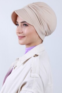 Buckled Hat Bonnet Beige