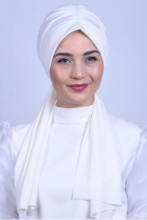Cravate Froncée Os Ecru - Hijab