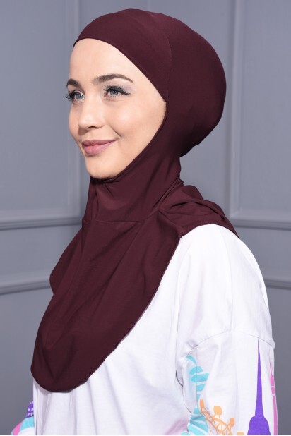 Neck Collar Hijab Claret Red