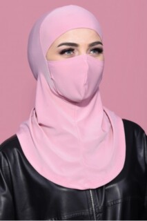 بودرة حجاب رياضية مقنعة باللون الوردي - Hijab