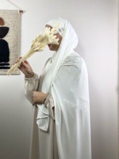 جيرسي ساندي بريميوم أوف وايت - Hijab