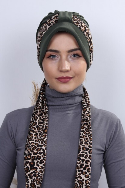 Scarf Hat Bonnet Khaki Green - 100284990 - Hijab