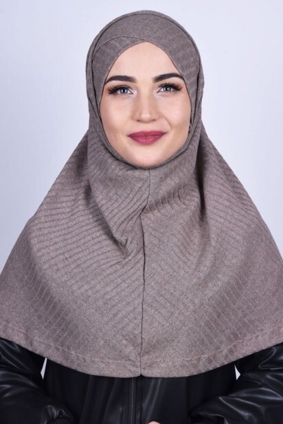 Cross Bonnet Knitwear Hijab Mink - 100285232 - Hijab