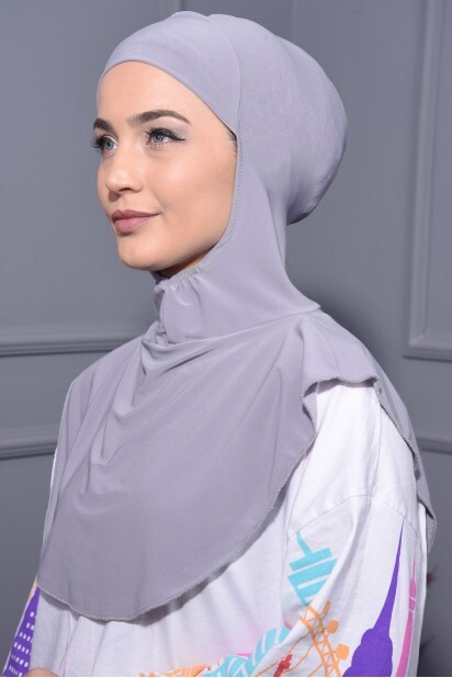 Neck Collar Hijab Gray