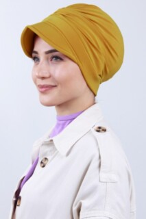 Buckled Hat Bonnet Mustard Yellow