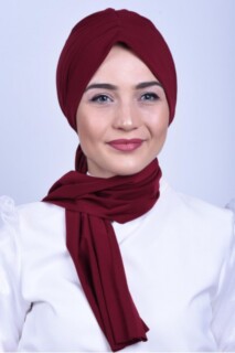 Cravate Froncée Os Rouge Bordeaux - Hijab
