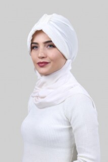 Velvet Shawl Hat Bonnet White - 100283147 - Hijab