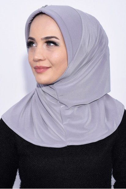 Practical Sequin Hijab Gray