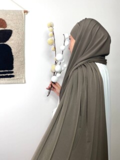 Hijab prêt à nouer marron clair - Hijab